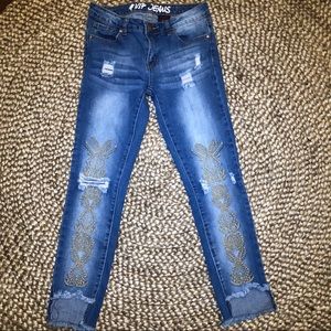 Boho Crop Jeans with design